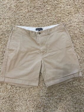 J. Crew Men's Tan Flat-Front Chino Shorts